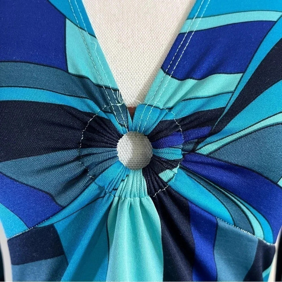 French Twist Y2K Blouse Medium Long Flared Sleeves Retro Geometric 2000s Pop Top - Picture 6 of 14